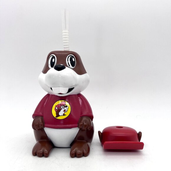 Bucees Beaver Kids Drink Cup Mug Souvenir Travel Sipper With Straw Plastic 7" - Picture 2 of 16